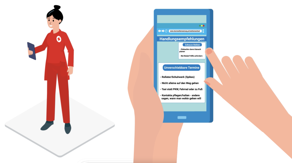Anmeldung zur Sturzwetterwarnung auf dem Mobiltelefon