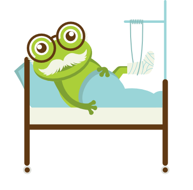 Wetterfrosch im Krankenbett